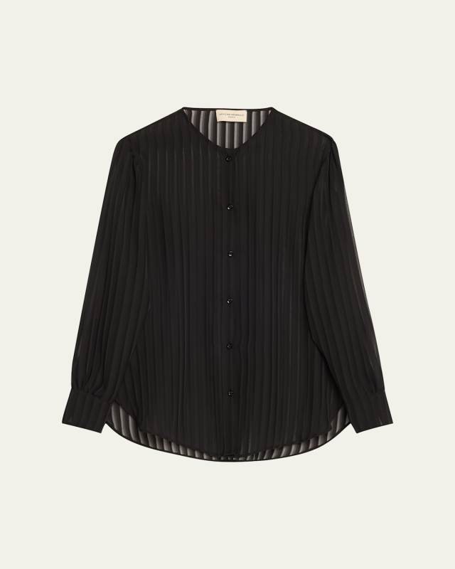 Hermy Sheer Button-Front Top
